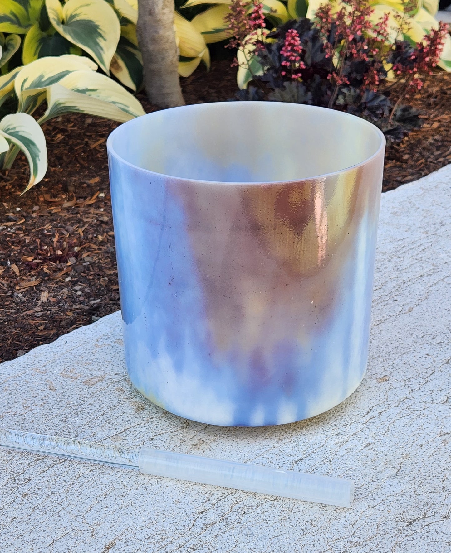 Pyrite & Violet Labradorite Bowl - 7"