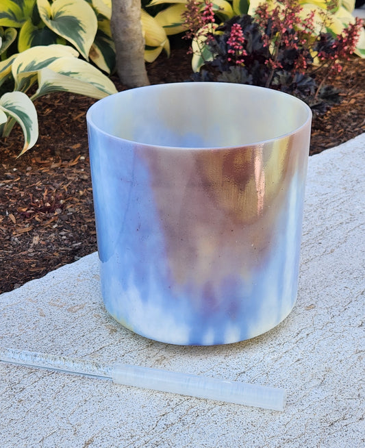 Pyrite & Violet Labradorite Bowl - 7"